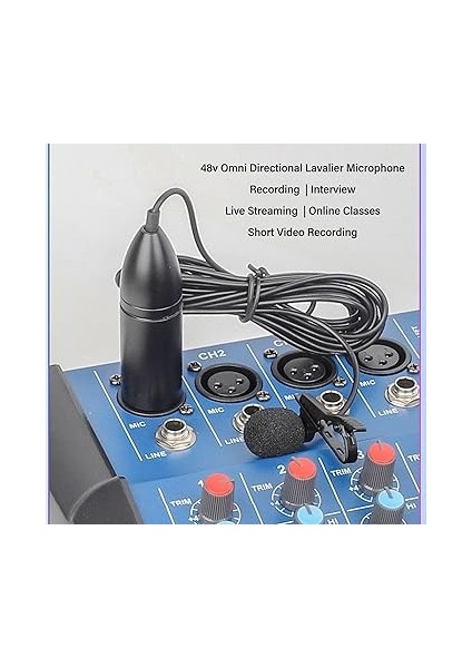 Çok Yönlü Yaka Yaka Mikrofonu, 48V Güç, 3 Pin Xlr Mono, Gürültü Azaltma, Kayıt ve Röportaj Için Klipsli fırsatları