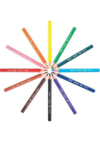 Kids Evolution Üçgen Jumbo Boya Kalemi 13'lü Metal Tüp, Üçgen Tasarım, Kıymık Oluşturmaz, Çiğnemeye Karşı Dayanıklı fiyatları