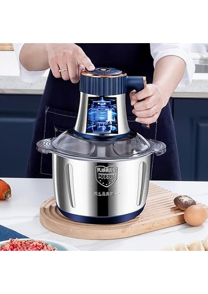 Doğrayıcı - Paslanmaz Çelik Et Işleme Makinesi - 5 Litre Multifonksiyonel Tahıl Öğütücü Buz Parçalayıcı Fındık Ezmesi Sosis Hazırlama modelleri