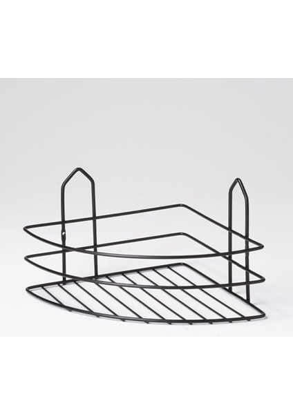 Mark Premium Tek Katlı Köşeli Duş Rafı Paslanmaz Siyah