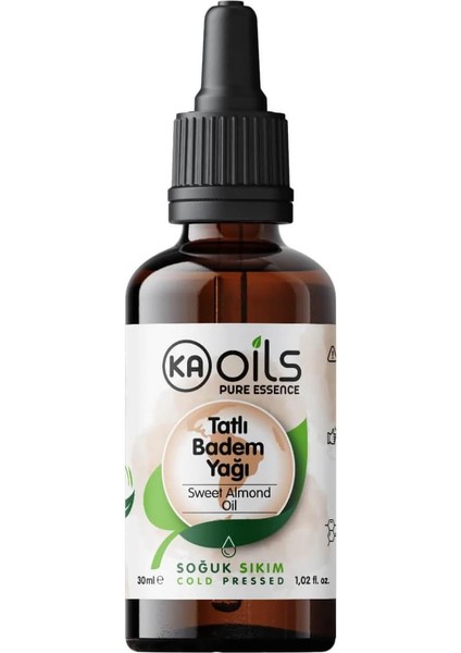 Tatlı Badem Yağı –%100 Saf ve Soğuk Sıkım – 30 ml | Doğal Taşıyıcı Yağ | Cilt, Saç, Masaj ve Tırnak Bakımı Için Damlalıklı Şişede fırsatları