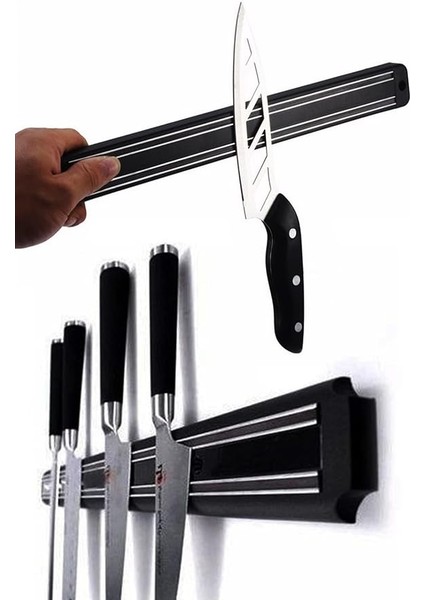 Mıknatıslı Paslanmaz Duvar Bıçak Askısı Standı 55 cm