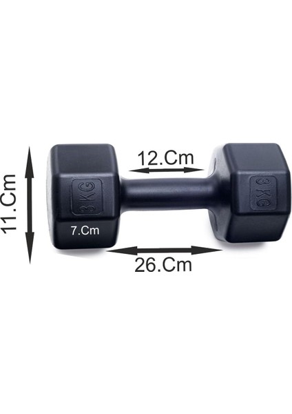 3 kg Dambıl X2 Adet= 6 kg Siyah fiyatları