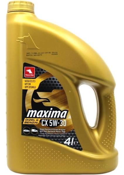 Petrol Ofisi Maxima Cx 5W/30 4 Lt Tam Sentetik Partiküllü Motor Yağı