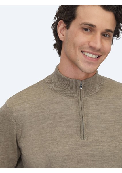 Vizon Bato Yaka Jakarlı Yün Karışımlı Triko Kazak fırsatları