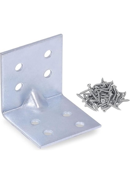 Mobilya Dolap Köşe Bağlantı Sabitleme L Demir Gönye 40X40X40 mm (25 Adet)