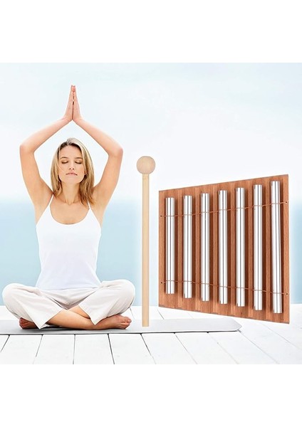7 Tonlu Ahşap Çanlar Tokmaklı Perküsyon Enstrümanı Dua Için Yoga Müzikal Çanı Çocuklar Için Öğretmenler Sınıf Irlatma Zili 7 Tonlu Zil