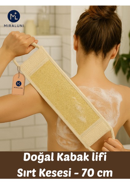Doğal Loofah Kabak Lifi Sırt Kesesi 70 cm | Spa Etkili Duş Kesesi ve Cilt Peelingi