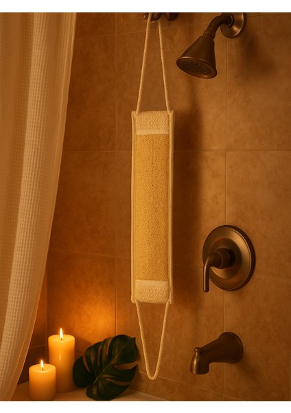 Doğal Loofah Kabak Lifi Sırt Kesesi 70 cm | Spa Etkili Duş Kesesi ve Cilt Peelingi