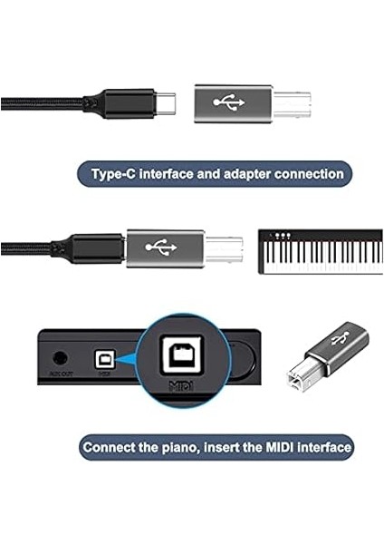 Usb-C Tip C - Midi Lectronic Dönüştürücü Müzik Enstrümanı Midi Telefon Tablet Klavye Için fırsatları