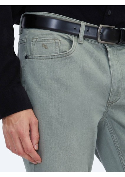 Açık Haki Slim Fit Denim Pamuk Karışımlı Pantolon modelleri