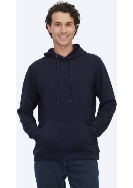 Lacivert Kapüşonlu Sweatshırt