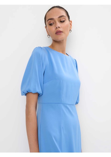 Adel Bisiklet Yaka Regular Fit Mavi Renk Elbise modelleri