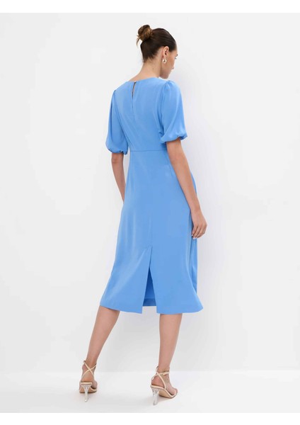 Adel Bisiklet Yaka Regular Fit Mavi Renk Elbise fırsatları