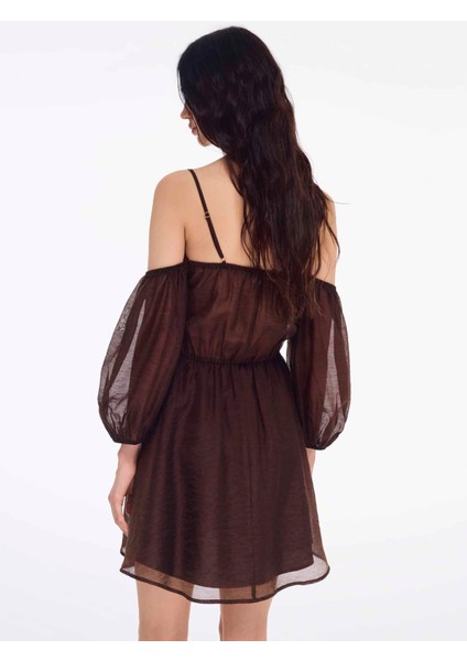 Bers Regular Fit Straplez Kısa Boy Kahverengi Renk Elbise indirimleri