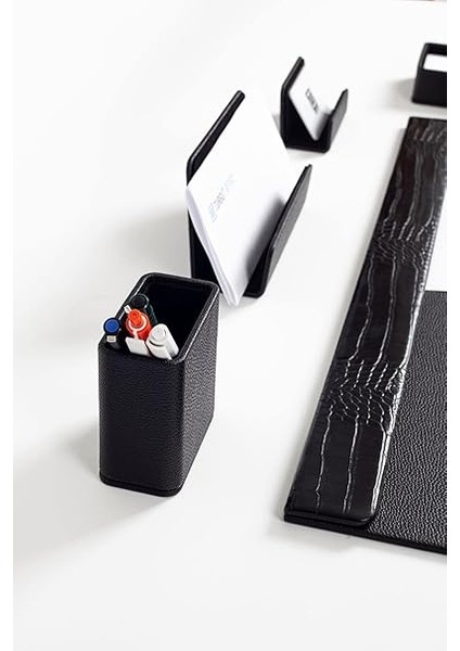 Office Loft Deri Sümen Takımı Siyah 5 Parça Yatay Coroco Detaylı fırsatları