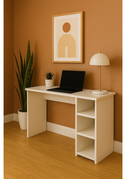 Dexa Çalışma Masası Kitaplıklı Beyaz modelleri