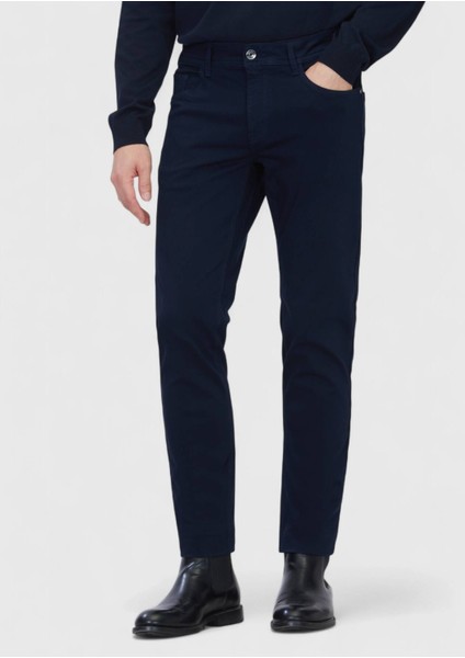 Lacivert Düz Dokuma Slim Fit Casual Pamuk Karışımlı Pantolon fiyatları
