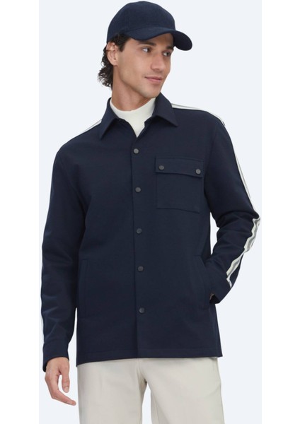 Lacivert Regular Fit Dokuma Overshırt fiyatları