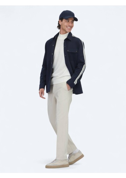 Lacivert Regular Fit Dokuma Overshırt fırsatları