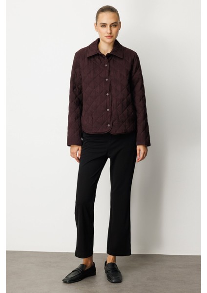 Dokulu Çıtçıtlı Mont Bordo 06501