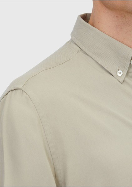Kum Düz Dokuma Casual Gömlek fırsatları