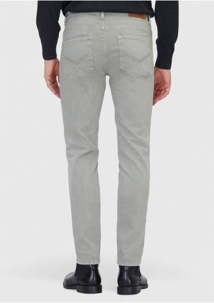 Açık Yeşil Düz Slim Fit Denim Pamuk Karışımlı Pantolon fırsatları