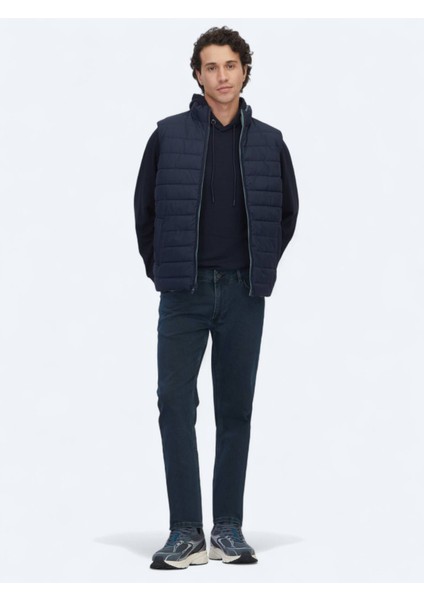 Koyu Mint Regular Fit Dik Yaka Casual Dokuma Spor Yelek modelleri