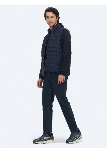 Koyu Mint Regular Fit Dik Yaka Casual Dokuma Spor Yelek fırsatları