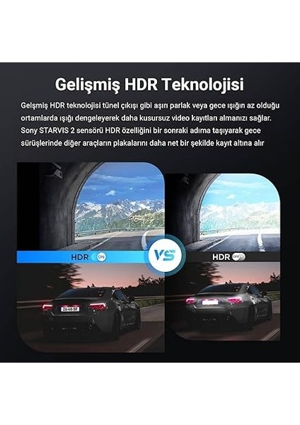 Vs1 2k Qhd Hdr Sony Starvis 2 Sensörlü Wi-Fi Gps'li Mini Araç Kamerası indirimleri