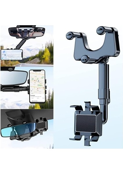 Içi Uzayan Ayarlanabilir Dikiz Aynası Telefon Tutucu Car Holder Akrobat Siyah Belirtilmemiş Dik