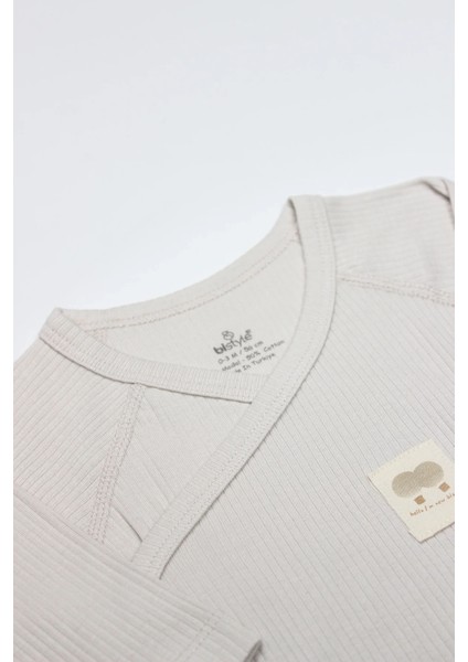 Organic Modal Flying Balloons Kruvaze Uzun Kol Body BS17121 Bej modelleri