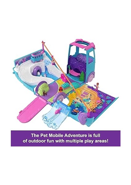 Pocket™ Karavan Macerası™ Polly Pocket Karavan Macerası Oyun Seti, Mikro Bebekler, Dönüştürülebilir Karavan, Evcil Hayvanlar ve Oyuncak Araba JCC22 indirimleri