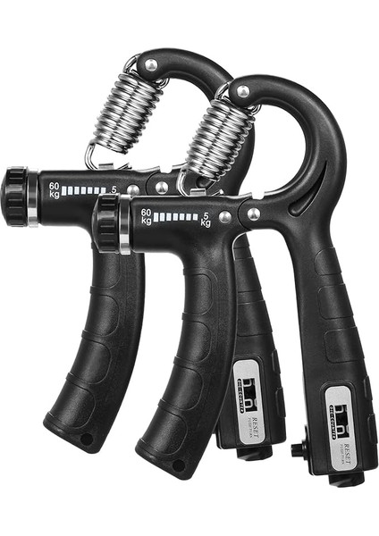Sayaç ile 2 Adet El Kavrama Güçlendirici 5-60KG Ayarlanabilir Direnç Fitness El Egzersizi Kas Geliştirme Bilek Eğitimi Için