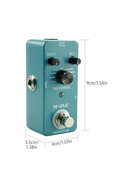 Dıg Reverb Dijital Reverb Gitar Efekt Pedalı 9 Reverb Tipi Çürüme ve Karışım Kontrolü Gerçek Bypass Tam Metal Kabuk fiyatları