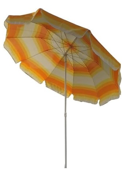 Kalite 10 Telli Eğilebilir 2 mt Plaj Şemsiyesi Bidon Dahil Turuncu Gökkuşağı fiyatları