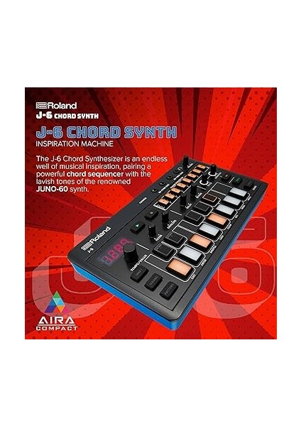 Aıra Compact J-6 Chord Synth | Profesyonel Roland Sesleri ve Özellikleri ile Şarkı Üretimi Için Mobil Enstrüman | Juno-60 Sentezleyici Motor ve Ön Ayarlar | Akor Sıralayıcı | Efektler fiyatları
