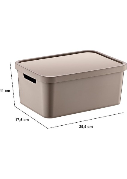 4'lü Set Stafi Çok Amaçlı Kapaklı Kutu Terra 12 Lt - Bej, Çok Amaçlı Kapaklı Kutu, Ev-Ofis-Depo Için, Kapaklı Saklama Kutusu modelleri