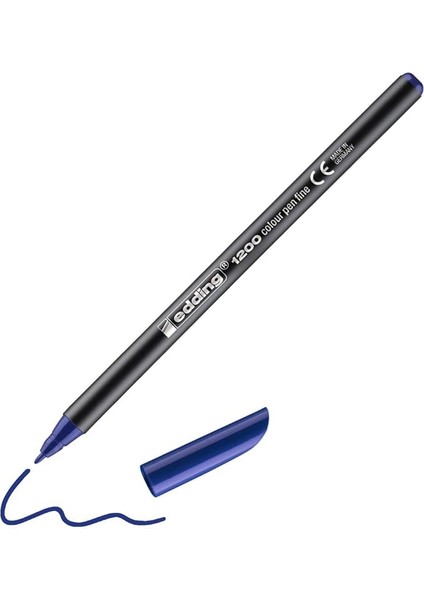 1200 Ince Uçlu Keçeli Kalem - Mavi - 1 Kalem - Yuvarlak Uçlu 1 mm