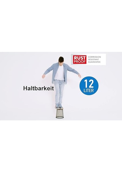 Moon Mesh | 699768 | Kağıt Sepeti File Çöp Kovası Siyah Ofis | Çelik, Siyah | 12 L Kapasite | 26,5 x 29,5 cm fiyatları