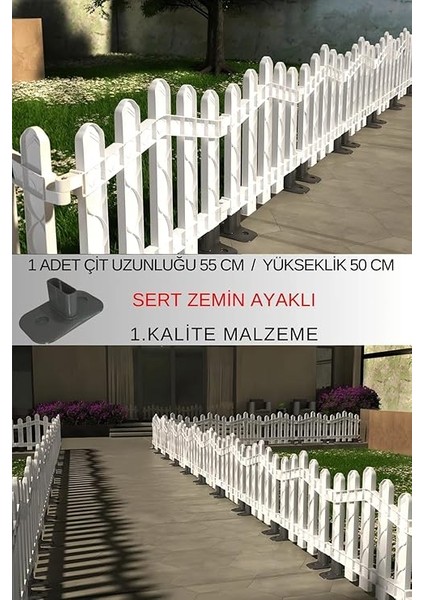 Plastik Alan Oluşturma ve Bahçe Çiti 1 Adet Çit (Y: 50 Cm/g: 55 Cm) Sert Zemin Ayaklı (Beyaz) fiyatları