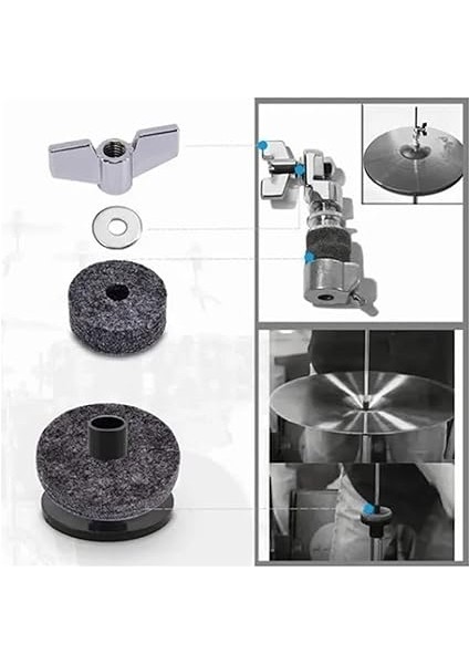 21 Adet Davul Keçe Ped Seti, Zil Standı Keçeleri Kaymaz Yedek Aksesuarlar Komple Set fırsatları