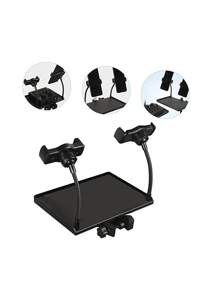 Mikrofon Tepsisi Karaoke Çok Amaçlı Kartı Tepsisi Mikrofon Aksesuarları Ayarlanabilir Mikrofon Standı Ayaklı Mikro USB Raf Standları Kulaklık Direği Mikrofon Standı Tepsisi fiyatları