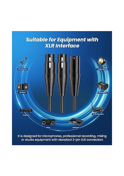 Xlr Kablo Divisor En Y, Doble Hembra Xlr A Macho Xlr Mikrofon Combiner Y Cord Balanced Mikrofon Adaptör Patch Cable (2 Hembra A 1 Macho) - 2 M fiyatları