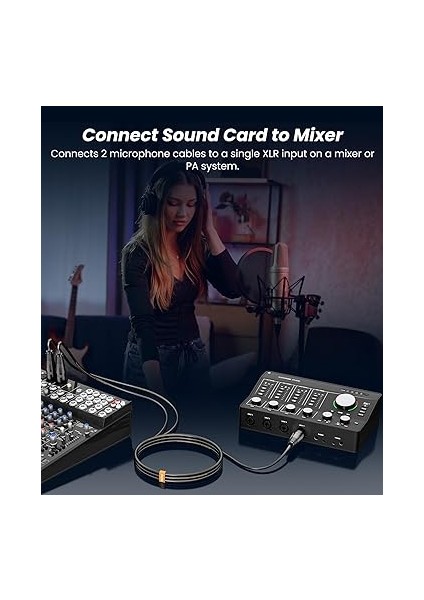 Xlr Kablo Divisor En Y, Doble Hembra Xlr A Macho Xlr Mikrofon Combiner Y Cord Balanced Mikrofon Adaptör Patch Cable (2 Hembra A 1 Macho) - 2 M indirimleri