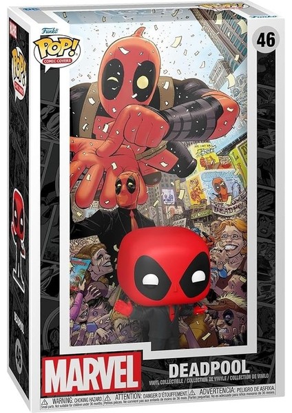 Pop Comic Cover: Marvel - Deadpool In Black Suit Figür