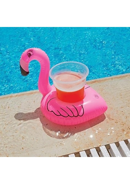 10 Lu Set Pembe Flamingo Şişme Bardak Simidi Içecek Tutacağı fırsatları