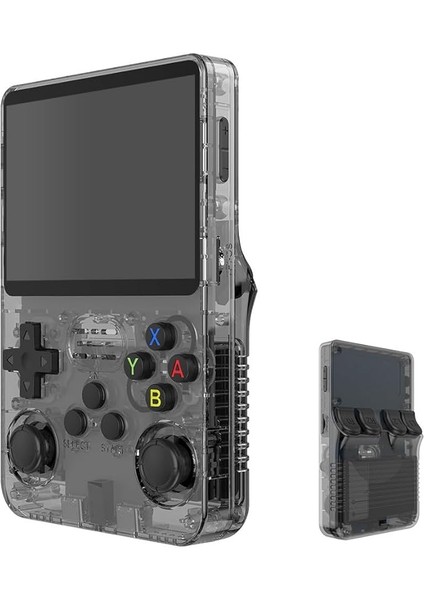 R36S Retro El Video Oyun Konsolu, 3.5 Inç IPS Ekran Video Oynatıcı 64G Tf Kart 10.000+ Oyunlar Retro El Oyun Konsolu, Açık Kaynak Linux Sistemli, Siyah