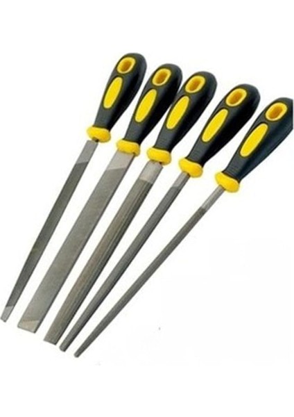 MEŞEM-1290 32 cm Büyük Boy 5 Li Eğe Seti Marka Yüksek Kalite Üçken Kare Oval Set 1410