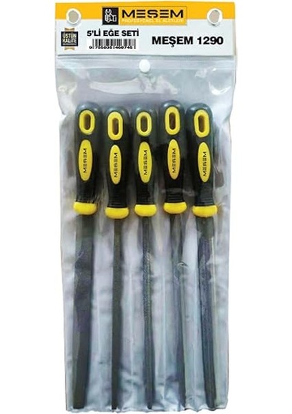 MEŞEM-1290 32 cm Büyük Boy 5 Li Eğe Seti Marka Yüksek Kalite Üçken Kare Oval Set 1410 fiyatları